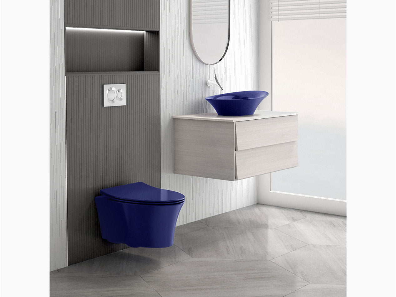 Veil wall hung toilet bundle in Indigo